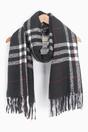 Black Traditional Tartan Check Winter Scarf, Image 2 of 3