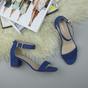 Royal Blue AJVANI Royal Blue Mid Block Heel Ankle Strap Sandals, Image 4 of 6