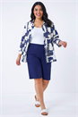 Navy  Curve Knee Length Stretch Shorts, Image 4 of 4