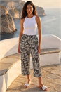 Black Classic Geo Print Crop Trouser, Image 3 of 4
