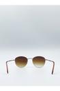 Gold Classic Round Metal Frame Sunglasses, Image 4 of 4
