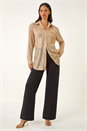 Gold Dusk Sequin Button Up Blouse, Image 2 of 5