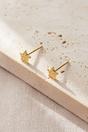 Gold Mia Gioielli Gold Sterling Silver Hammered Star Studs, Image 2 of 2