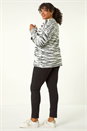 Black Curve Broken Stripe Knit Jumper, Image 3 of 5