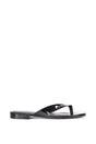 Black XY LONDON Black 'Rio' Thong Strap Slip On Flip Flop Square Toe Slide, Image 1 of 5