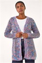 Lavender Spacedye Fluffy Cardigan, Image 4 of 5