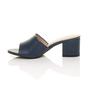 Navy Blue AJVANI Navy Blue Mid Block Heel Peep Toe Mules Sandals, Image 3 of 6