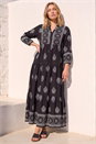 Black Baroque Border Midi Dress, Image 1 of 4
