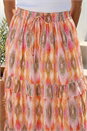 Coral Diamond Contrast Foil Print Skirt, Image 4 of 4