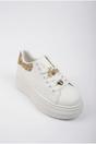 Gold iKrush Gold Sloane White Platform Trainers, Image 2 of 5
