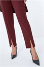 Wine Premium Stretch Split Hem Trouser, Image 3 of 5