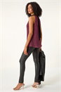 Rose Glitter Plisse Halter Neck Top, Image 3 of 6