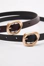 Multi Double Pack Asymmetric Buckle Slim Women’s Belt Set, Image 1 of 4