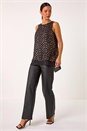 Bronze Foil Spot Print Double Layer Top, Image 4 of 5