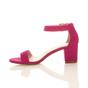 Fuchsia AJVANI Fuchsia Mid Block Heel Ankle Strap Sandals, Image 3 of 6