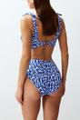 Multi WOVCOR Multi Ethnic Print Tie Side High Waist Bikini Bottom with Wrap Detail, Image 4 of 4