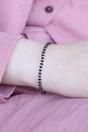 Silver Adjustable Black Beads Nazar Bracelet, Image 1 of 3