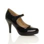 Black AJVANI Black High Heel Mary Jane CourtShoes, Image 1 of 6