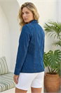 Indigo Denim Collar Stretch Blazer, Image 3 of 4
