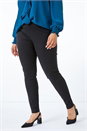 Black Curve Ponte Jersey Stretch Legging , Image 3 of 4