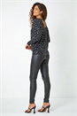 Silver Sequin Detail Blouson Stretch Top , Image 3 of 5