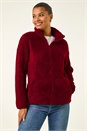 Burgundy Soft Sherpa Fleece Jacket, Image 4 of 5