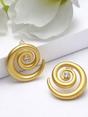 Gold Spiral Stud Earrings, Image 3 of 3