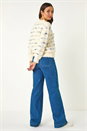 Ivory  Stripe Fluffy Knit Jumper, Image 3 of 5