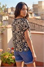 Black Floral Crochet Knit Top, Image 2 of 4