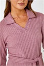 Rose Ribbed Midi Jumper Stretch Dress , Image 5 of 5