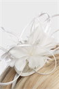 Ivory  Floral Feather Headband Fascinator, Image 4 of 4