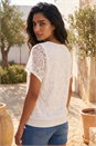 Ivory  Lace Bubble Hem Top, Image 2 of 4