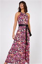 Pink Ditsy Floral Halter Neck Maxi Dress, Image 1 of 4