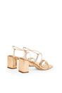 Gold Taryn Gold Knotted Upper Block Heel Sandals, Image 3 of 4