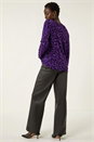 Purple Animal Print Embellished Trim Jumper, Image 3 of 5