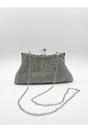 Silver Silver Crystal Clutch Bag, Image 2 of 5