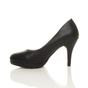 Black AJVANI Black High Heel Court Shoes, Image 3 of 6