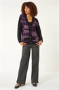 Purple Colour Block Fluffy Knit Jumper, Image 3 of 5