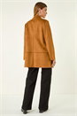 Tan Faux Suede Longline Jacket, Image 3 of 5