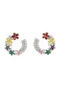 Silver AVANT-GARDE PARIS Silver Diva Collection Dainty Floral Hoops, Image 1 of 5