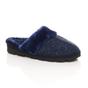 Navy Blue AJVANI Navy Blue Glitter Knitted Mules Slippers, Image 1 of 5