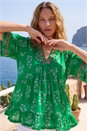 Green Floral Ric Rac Frill Hem Top, Image 2 of 4