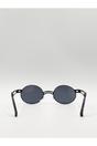 Black Retro Round Sunglasses in Black, Image 4 of 4