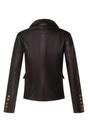Black Leather Military Blazer Jacket-Newent, Image 3 of 4