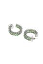 Pale Green Light Green C-shaped Dainty Hoops, Image 3 of 4