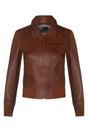 Tan Womens Varsity Bomber Jacket-Modbury, Image 1 of 4