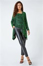 Green Geometric Sparkle Embellished Vest Top, Image 5 of 5