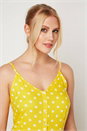 Yellow Polka Dot Hanky Hem Midi Dress, Image 3 of 4