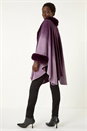 Purple Dip Dye Faux Fur Trim Cape, Image 3 of 5