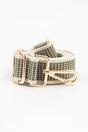 Khaki Rattan Woven Wide Bag Strap, Image 3 of 4